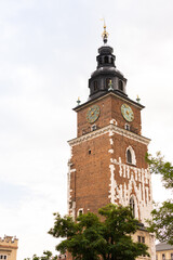 Main Square, urban space located at the center of the city Krakow, Poland