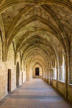 Monasterio de Santa María la Real de Iranzu, claustro,  siglo XII -  XIV, camino de Santiago,  Abárzuza, Navarra, Spain, Europe