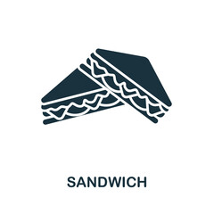 Sandwich icon. Monochrome simple line Fastfood icon for templates, web design and infographics
