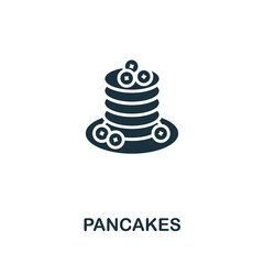 Pancakes icon. Monochrome simple line Fastfood icon for templates, web design and infographics