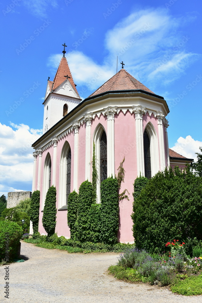 Wall mural church of Ascension Virgin Mary in village Bitov,Czech republic