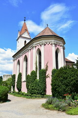Fototapeta na wymiar church of Ascension Virgin Mary in village Bitov,Czech republic