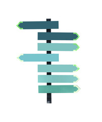 Blank crossroad signpost, Signpost opposite directions isolated on white background include clipping path.