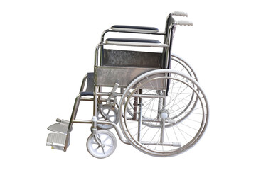 Fototapeta na wymiar Old wheelchair isolated on white background included clipping path.
