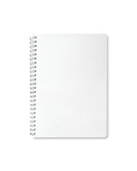 Metal spiral notebook blank isolated on white background included clipping path. Cover Book or calendar, Notepad mockup template