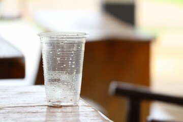 glass of water on table