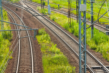 Railroad Tracks and Overhead Wires, From Above