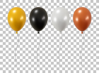 3D set of Metallic Balloon Isolated