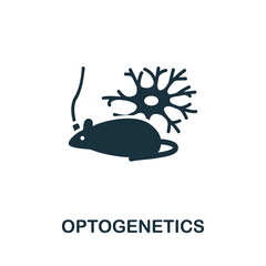 Optogenetics icon. Monochrome simple line Future Technology icon for templates, web design and infographics