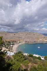 Obraz premium Lindos Bay bei Lindos auf Rhodos