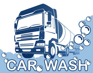 Truck Car wash service. Auto abstract Lines Logo. Trucking Company. Vector illustration