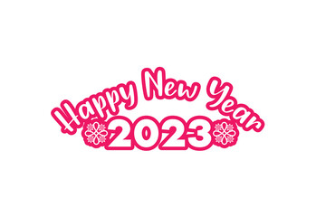 Happy new year 2023 logo, banner, t shirt design template