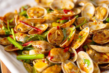 Stir-fried Seafood and clam Vegetables