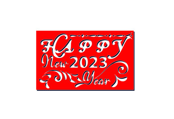 Happy new year 2023 logo, banner, t shirt design template