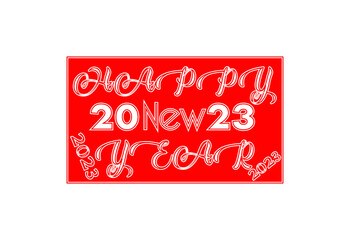 Happy new year 2023 logo, banner, t shirt design template