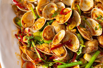 Stir-fried Seafood and clam Vegetables
