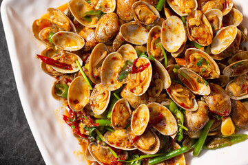 Stir-fried Seafood and clam Vegetables