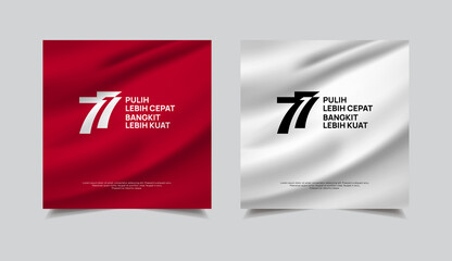 Collection of 77 indonesia flag design background vector.