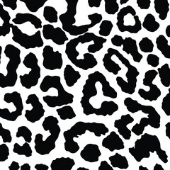 Vector black leopard, cheetah and jaguar print seamless pattern. Animal skin print seamless pattern design.