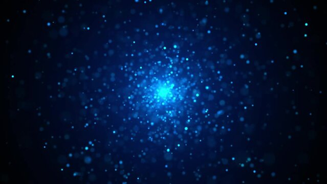 electric blue particles logo background video