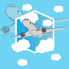 Airline Plane Icon Logo simple vector flat design