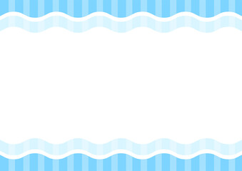 背景　波とストライプ　水色