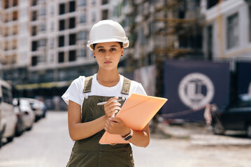 Woman construction engineer. Woman construction Engineer concept