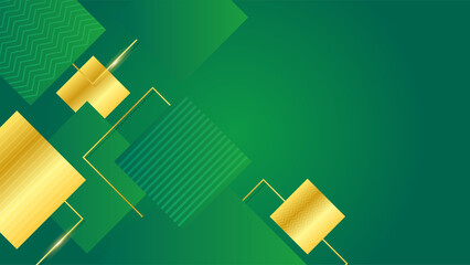 Luxury green gold abstract background. Vector illustration for presentation design. Can be used for business, corporate, institution, party, festive, seminar, flyer, texture, wallpaper, and pattern.