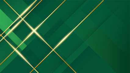 Luxury green gold abstract background. Vector illustration for presentation design. Can be used for business, corporate, institution, party, festive, seminar, flyer, texture, wallpaper, and pattern.