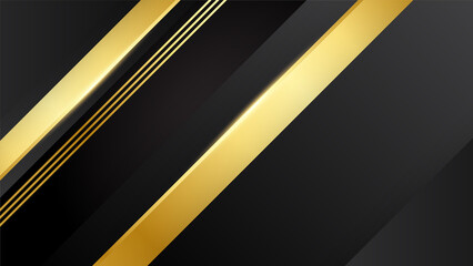 Luxury black gold abstract background. Vector illustration for presentation design. Can be used for business, corporate, institution, party, festive, seminar, flyer, texture, wallpaper, and pattern.