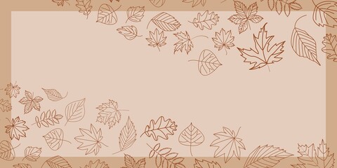 Simple autumn leaves pattern graphic. Autumnal decoration pattern background for seasonal wallpaper, banner and template design. Vector illustration.