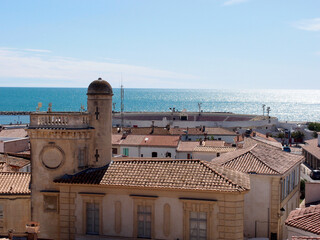 View of the roofs of the old coastal town