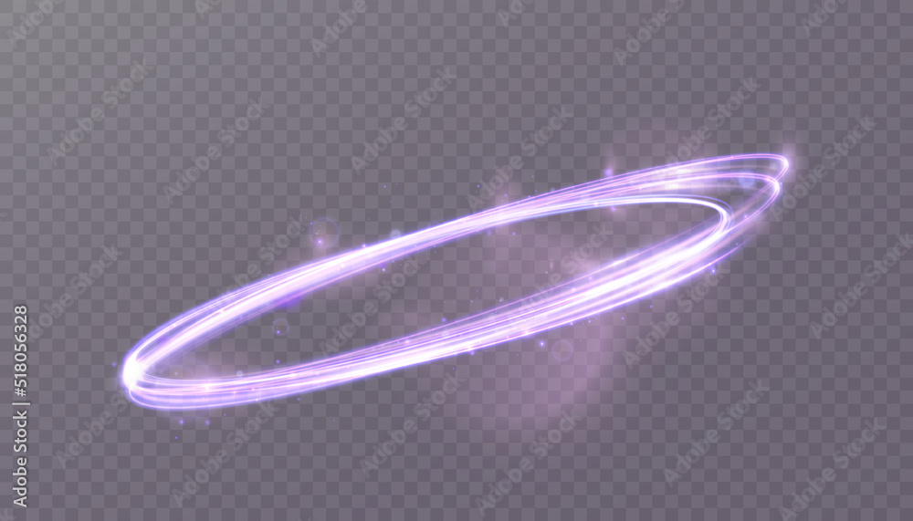 Poster Light effect Shimmering curved line. Light swirl PNG. Abstract design element. Vector