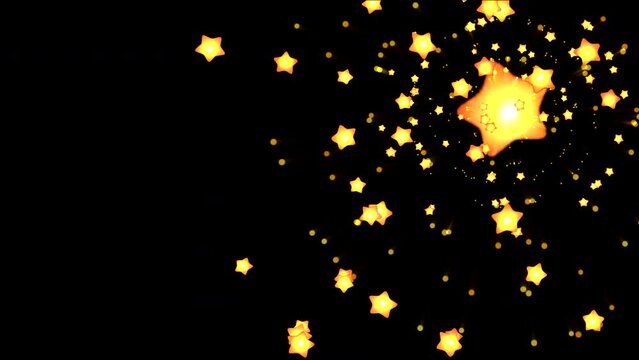 Bright yellow stars on black background. Explode of star.
Stars. Animated Background
