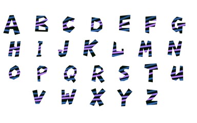 Fototapeta premium Alphabet set for cards and gifts and kids and kindergarten and stickers and hobbies