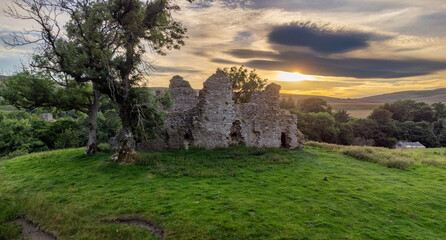 Pendragon Castle at Cumbria -  founded by Uther Pendragon, the father of King Arthur. - obrazy, fototapety, plakaty