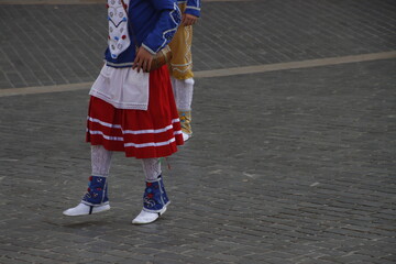 Fototapeta na wymiar Basque folk street dance festival
