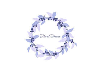 winter leaves and foliage botany crown vector frame