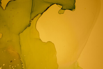 Gold Fluid Art. Marble Liquid Background. Acrylic