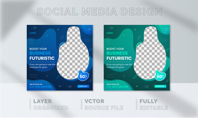 Business social media post, Webinar social media template collection. Modern banner, Creative Digital Marketing design. Square Flyer Template with Editable, Instagram post story web banner.