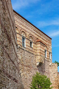 Small Blachernae Palace (Palace of the Porphyrogenitus, or Palace of the Sovereign, now is Tekfur Saray museum). Constantinople. Outer wall. Istanbul, Turkey (Turkiye).