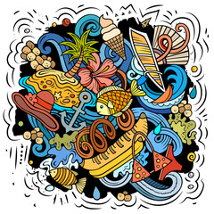 Summer Beach cartoon vector illustration
