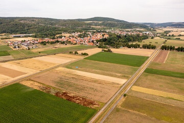 Fototapeta na wymiar view of the fields at harvest in summer