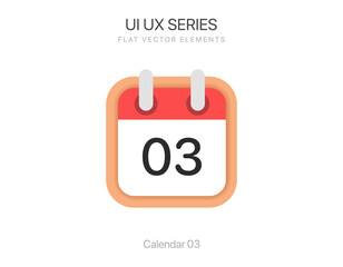 Minimal calendar symbol with day 3. Planning calendar icon for UI, mobile app, business, website.