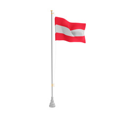 3d illustration flag of Austria