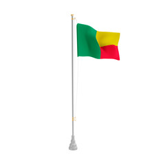 3d illustration flag of Benin