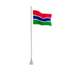 3d illustration flag of Gambia