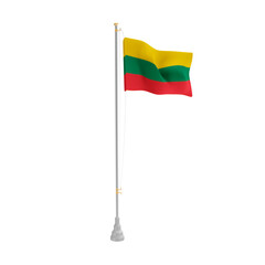 3d illustration flag of Lithuania