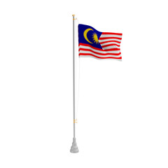 3d illustration flag of Malaysia