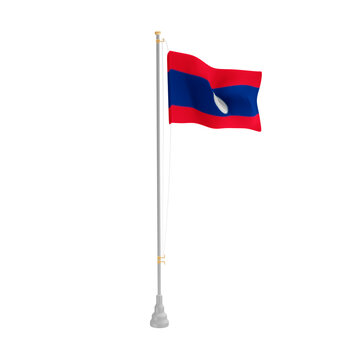 3d illustration flag of Laos